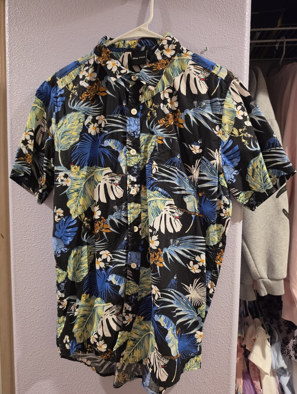 Bugs Life Its Tough To Be A Bug Button Down Disney Pixar Check Measurments